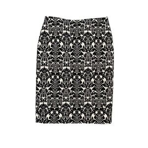 Pencil Skirt Black & White Damask Print Career Wear Party Size‎ 0 Petite